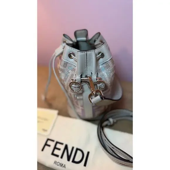 🩶SOLD🩶 Fendi Mon Tresor Iridescent Crystals Crossbody Bag - Picture 5 of 6